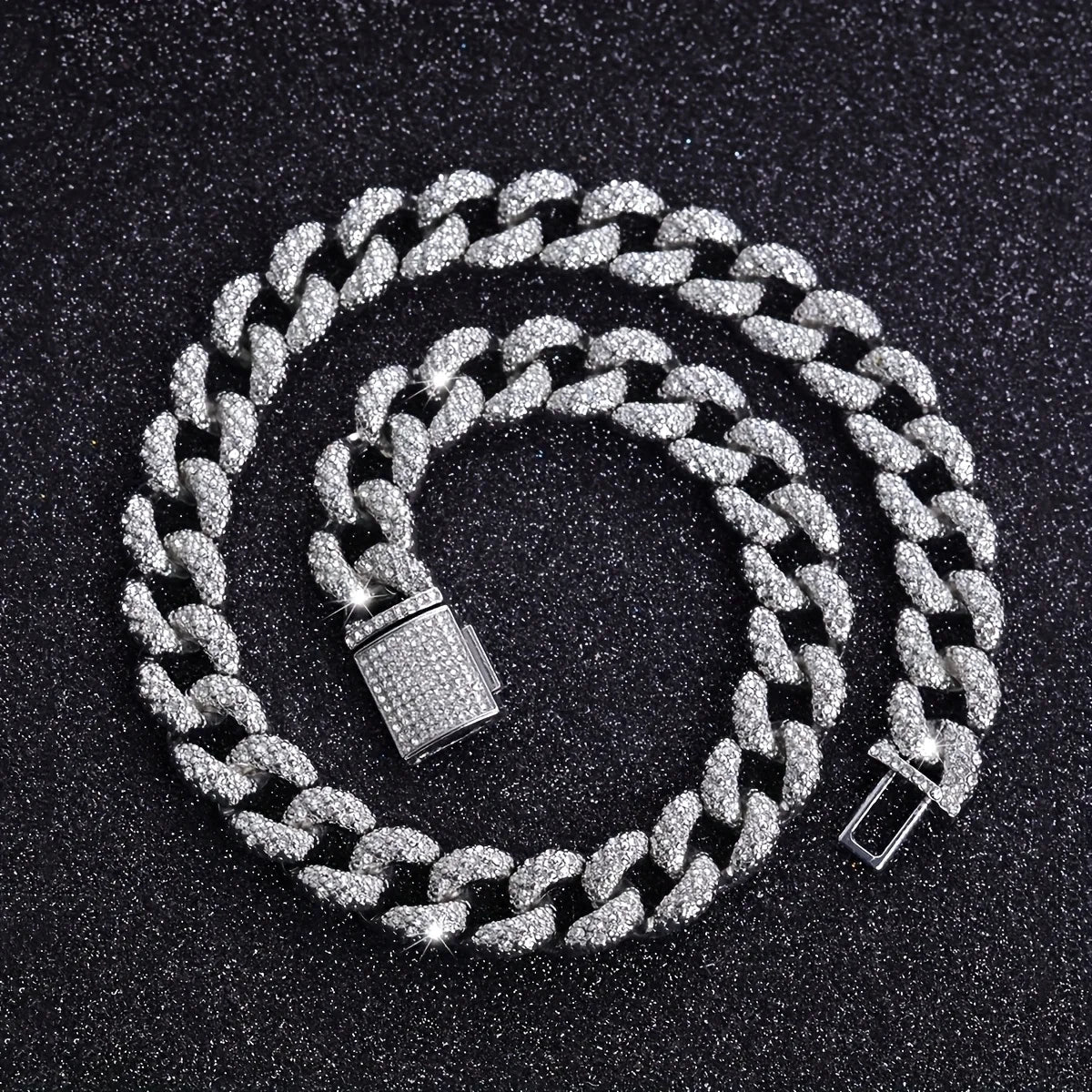 1PC Men's Heavy-Duty 16mm Thick Cuban Chain Necklace - Bubble Chain Jewelry Cuban Link for Boyfriend Christmas Gift