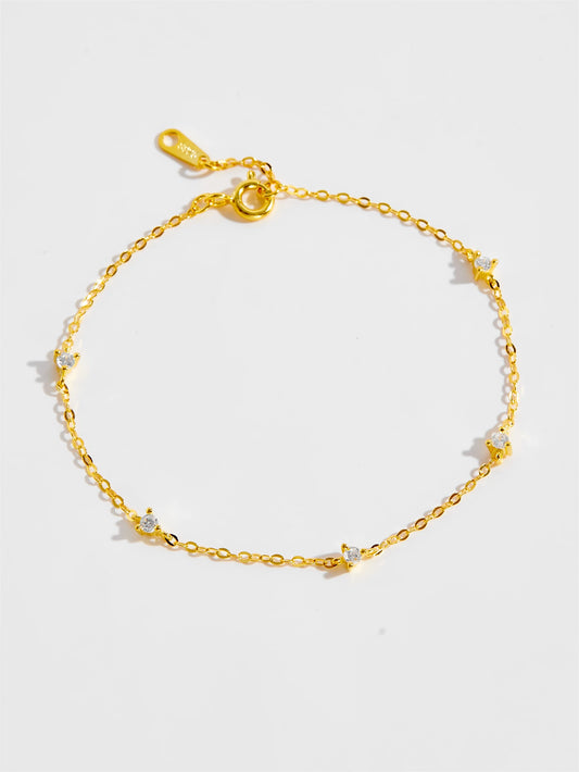 DPLAOPA 925 Sterling Silver Gold Zircon CZ Charm Yard Bracelet Women Luxury Fine Jewelry 2022 Wedding Jewels Thin Jewels