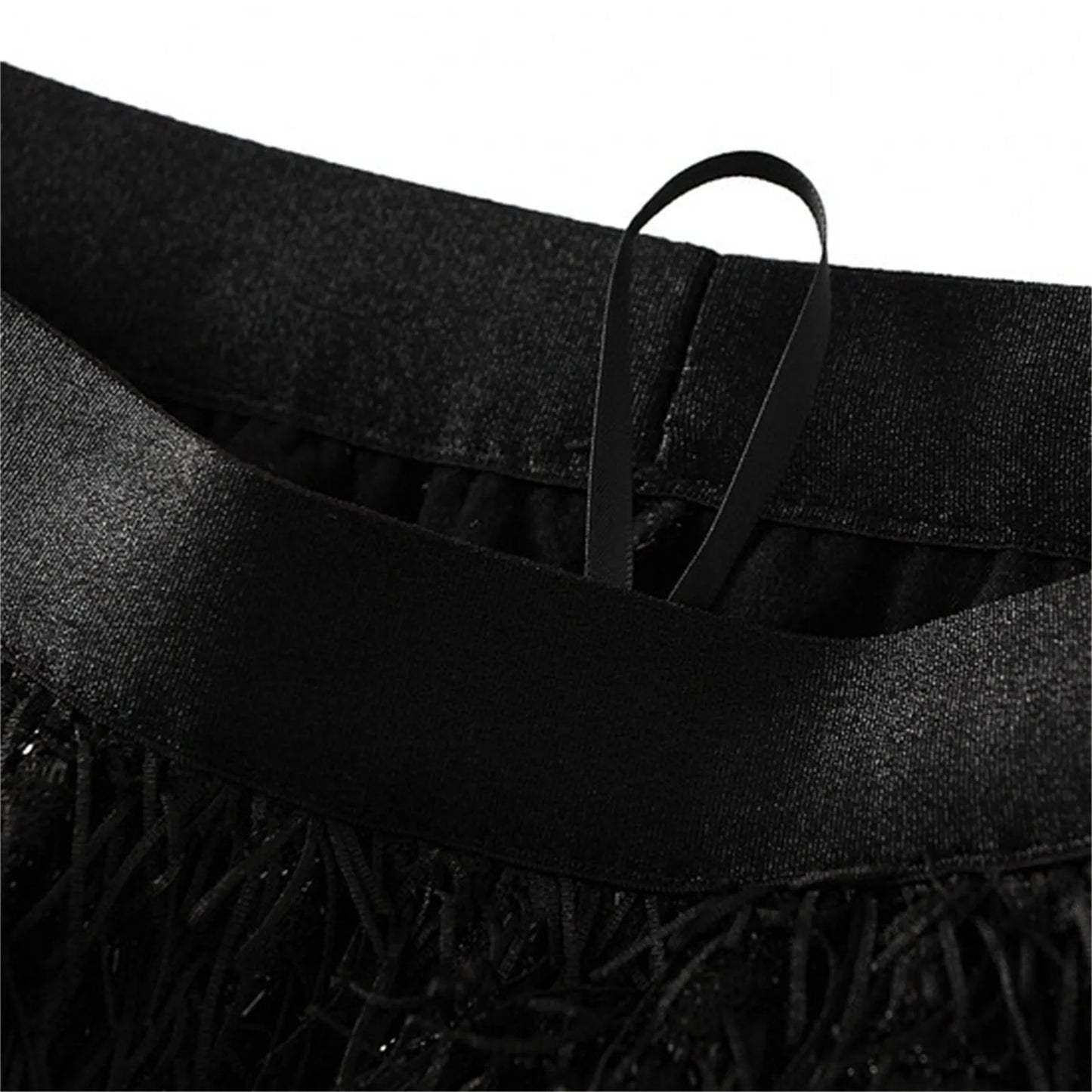 Women's Autumn And Winter Mid Length Skirt Feather Tassel Soft And Comfortable Wrap Hip Solid Color Commuting New Chic Skirt