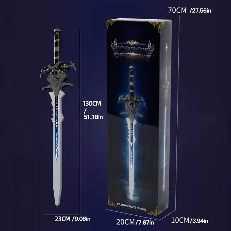 2349PCS MOC Frostmourne Building Blocks Lich King Arthas Death Knight Sword Model Brick Puzzle Toys Gift for Adults Kids Boy