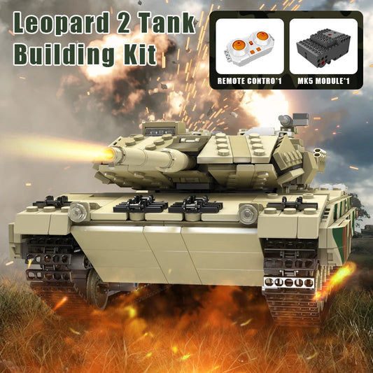 Mould King 20020 Technical Tank Toys The APP&RC Leopard 2 Tank Building Block Assembly Tank Brick Set Kids Christmas Gift