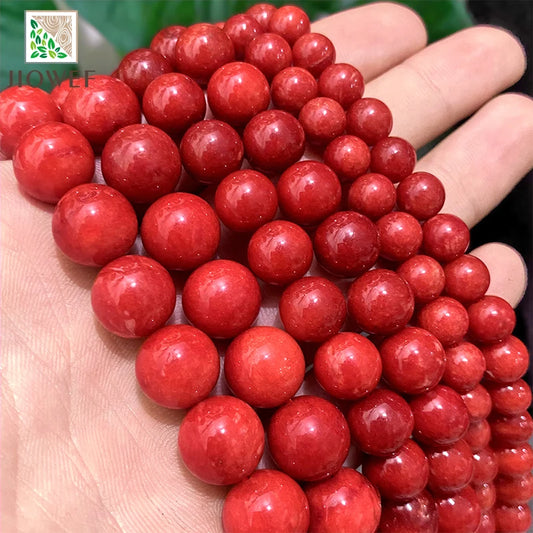 Smooth Natural Stone Red Jasper Chalcedony For Jewelry Making Round Beads Loose Spacer Beads 6/8/10/12mm DIY Bracelet 15"Strand