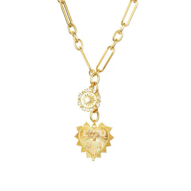 Sacred Heart Sunburst Chain Necklace