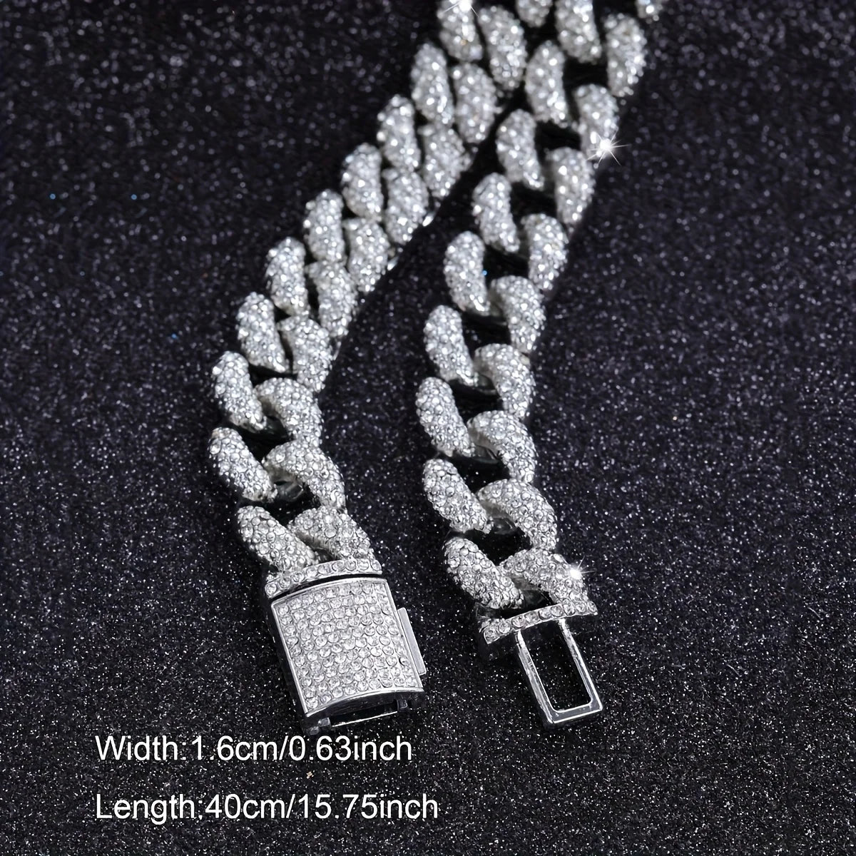 1PC Men's Heavy-Duty 16mm Thick Cuban Chain Necklace - Bubble Chain Jewelry Cuban Link for Boyfriend Christmas Gift