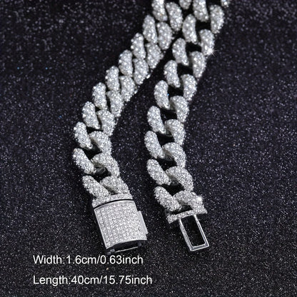 1PC Men's Heavy-Duty 16mm Thick Cuban Chain Necklace - Bubble Chain Jewelry Cuban Link for Boyfriend Christmas Gift
