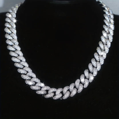 1PC Men's Heavy-Duty 16mm Thick Cuban Chain Necklace - Bubble Chain Jewelry Cuban Link for Boyfriend Christmas Gift