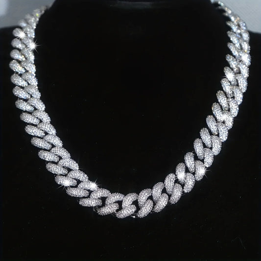 1PC Men's Heavy-Duty 16mm Thick Cuban Chain Necklace - Bubble Chain Jewelry Cuban Link for Boyfriend Christmas Gift