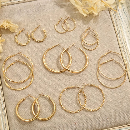 8-Pair Gold Earrings Set for Women: Hypoallergenic Stud & Dangle Styles for Daily Versatile Wear