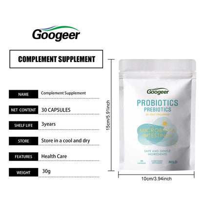 30pcs Googeer Probiotic Gastrointestinal Capsules Maintain Gastrointestinal Health Enhance Immunity Body Supplement Capsules