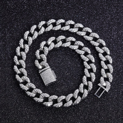 1PC Men's Heavy-Duty 16mm Thick Cuban Chain Necklace - Bubble Chain Jewelry Cuban Link for Boyfriend Christmas Gift