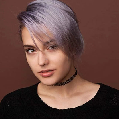 1-piece silver 3mm round nose stud, stainless steel titanium steel L-shaped piercing ornament, white accent nose ring.