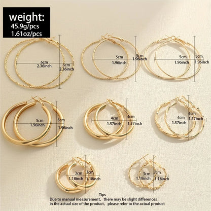 8-Pair Gold Earrings Set for Women: Hypoallergenic Stud & Dangle Styles for Daily Versatile Wear