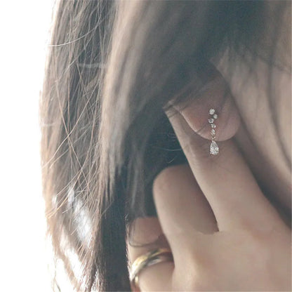 925 Sterling Silver Plated 14k Gold Micro-inlaid Zircon Small Sparkling Crystal Earrings Women Fashion Party Jewelry Accessories