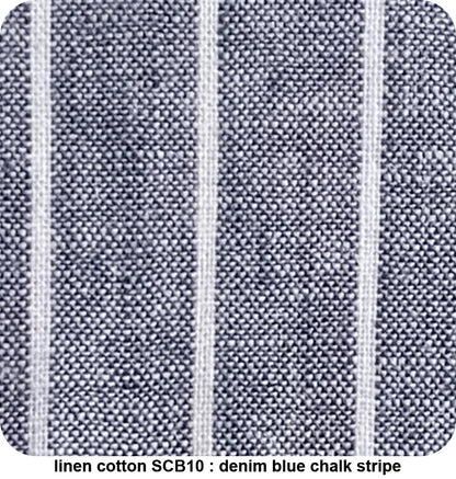 Summer Linen Cotton Suits Custom Made to Measure Men Suit Tailor Made Suits Light Weight Summer Suits Denim Blue Chalk Stripe