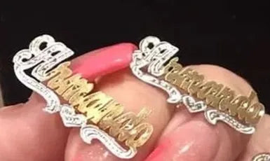 Custom Nameplate Bracelet Earrings Necklace Set Personalized Two-Color Bracelet Hiphop Name Jewelry Gift Dropshipping