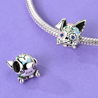 2025 New Halloween Charm Emit Light Bead 925 Sterling Silver Pumpkin Witch Skull Charm Fit Bracelet Pendant Women Jewelry Making