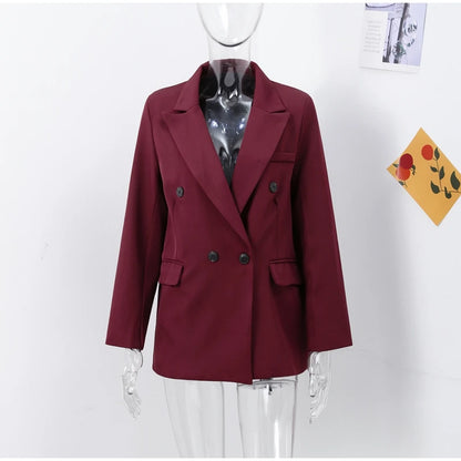 Elegant Black Slim Fit Blazer Jacket Women Retro Lapel Single Breasted Suit Jackets Female 2025 Chic Versatile Street Office