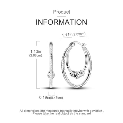 925 Sterling Silver Colorful Crystal Clover Hoop Earrings Stud Ear Wires For Women Wedding Engagement Girlfriend Birthday Gift