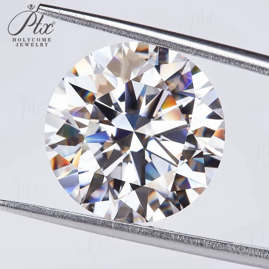 0.1-10ct D White Round Cut Moissanite Beads Brilliant Cut Loose Stones For Fine Jewelry Making Custom Bracelet Necklace Design