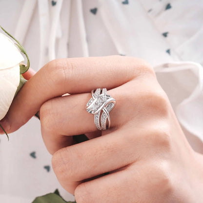 Newshe 925 Silver Engagement Rings for Women Unique Knot Brilliant AAAAA Cubic Zircon Statement Ring