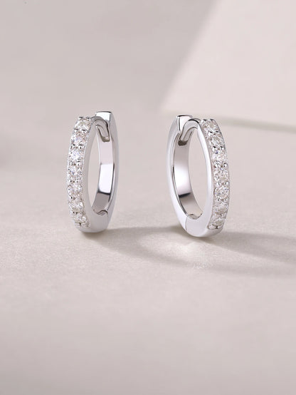 1pair Moissanite Earrings Hoop Style 925 Sterling Silver 18K Gold Plated Classic Jewelry for Women Comes with GRA Certificate