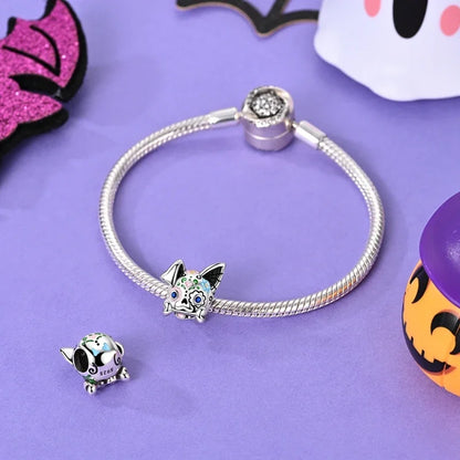 2025 New Halloween Charm Emit Light Bead 925 Sterling Silver Pumpkin Witch Skull Charm Fit Bracelet Pendant Women Jewelry Making