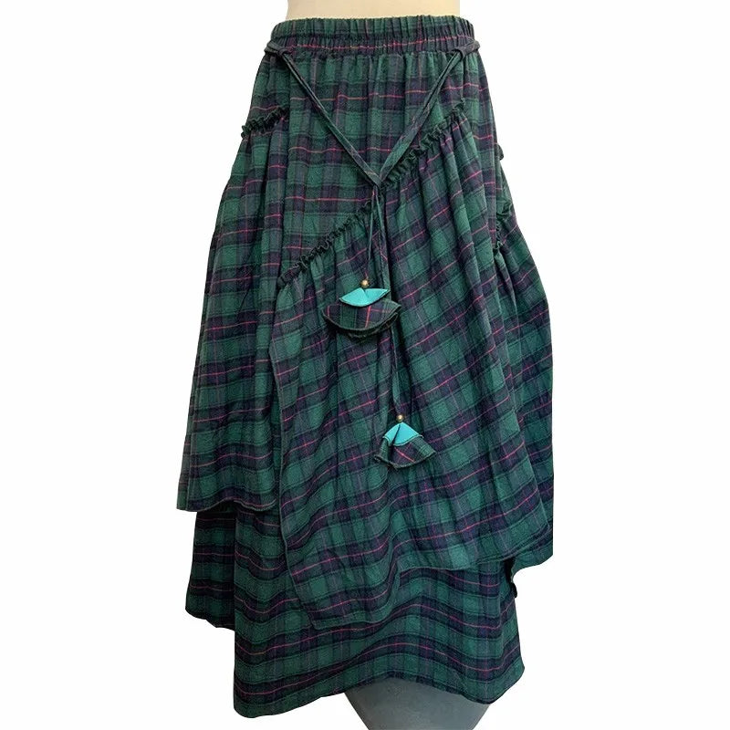 Tulle Skirt For Girls Women'S Checked Skirt Long Tartan Retro Maxi Skirt High Waist Tartan Matching Skirt And Top Set For Women