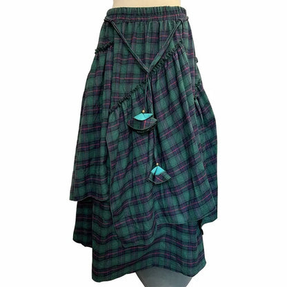Tulle Skirt For Girls Women'S Checked Skirt Long Tartan Retro Maxi Skirt High Waist Tartan Matching Skirt And Top Set For Women