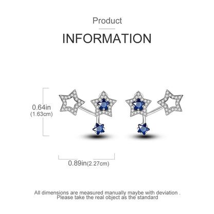 925 Sterling Silver Colorful Crystal Clover Hoop Earrings Stud Ear Wires For Women Wedding Engagement Girlfriend Birthday Gift