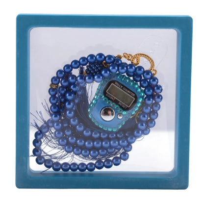 Muslim Prayer Set With Gift Box Pray For 99 Beaded Bracelets Resettable Finger Counter Ring Eid Al-Fitr Prayer Gifts