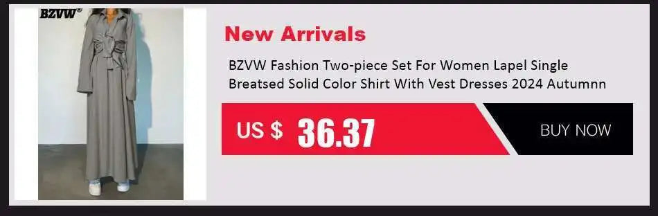 BZVW Women's 2 Pieces Sets Fashion Striped Suit Jacket V-neck Sleeveless Single Breasted Slit Dress Autumn 2025 New 5R5493