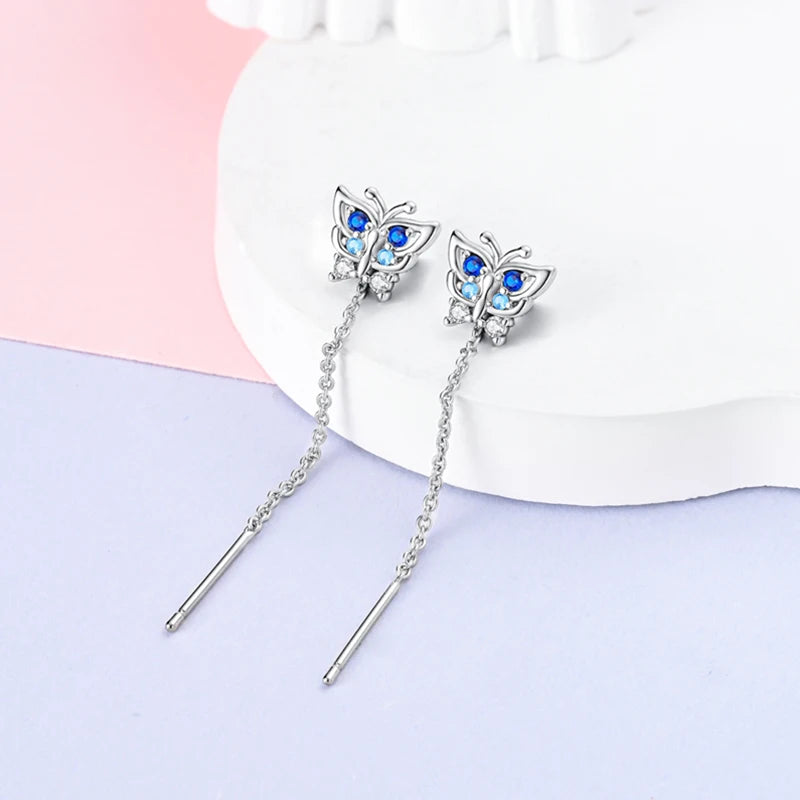 925 Sterling Silver Colorful Crystal Clover Hoop Earrings Stud Ear Wires For Women Wedding Engagement Girlfriend Birthday Gift