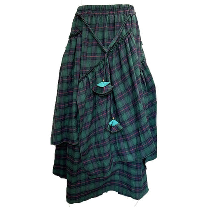 Tulle Skirt For Girls Women'S Checked Skirt Long Tartan Retro Maxi Skirt High Waist Tartan Matching Skirt And Top Set For Women