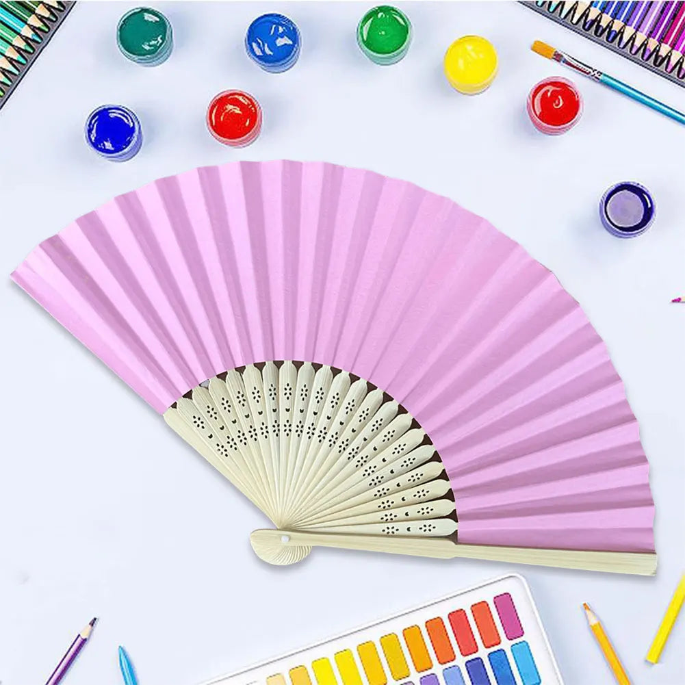 1/20/30Pcs White Foldable Paper Fan Portable Chinese Bamboo Fan Wedding Gifts for Guest Birthday Party Decoration Kids Painting