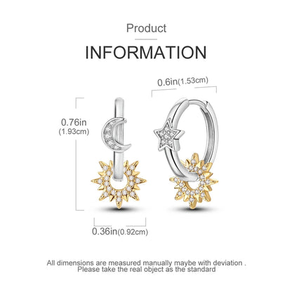 925 Sterling Silver Colorful Crystal Clover Hoop Earrings Stud Ear Wires For Women Wedding Engagement Girlfriend Birthday Gift