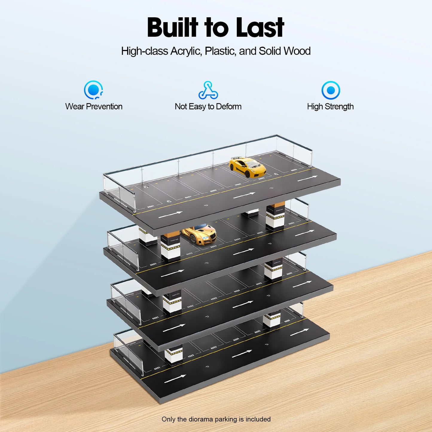 1/64 Parking Lot Toy Car Model Storage Rack Display Cabinet Kids Room Decor Xmas Gift Toys for Baby Boys Girls