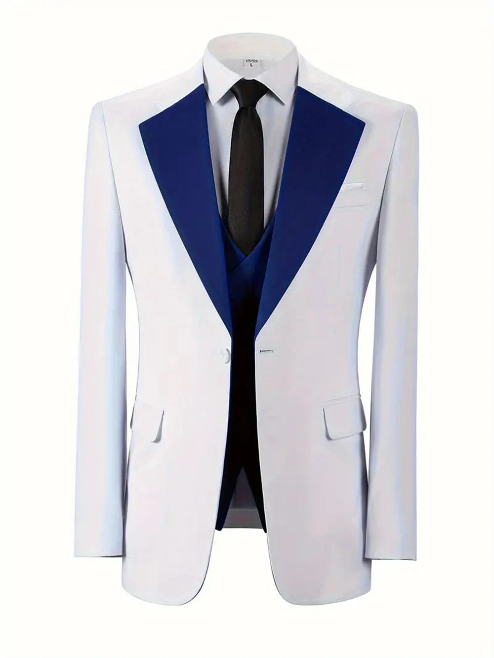 Fashion Men's Suits 3 Piece Groom Bestmen Slim Fit Wedding Prom Party Tuxedo Elegant Formal Events Dress Suit (Blazer+Vest+Pant)