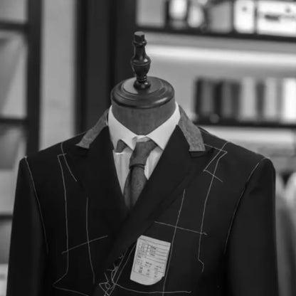 Men's black 3-piece slim fit elegant formal casual 3-piece set jacket vest pants business wedding dance regular sports jacket