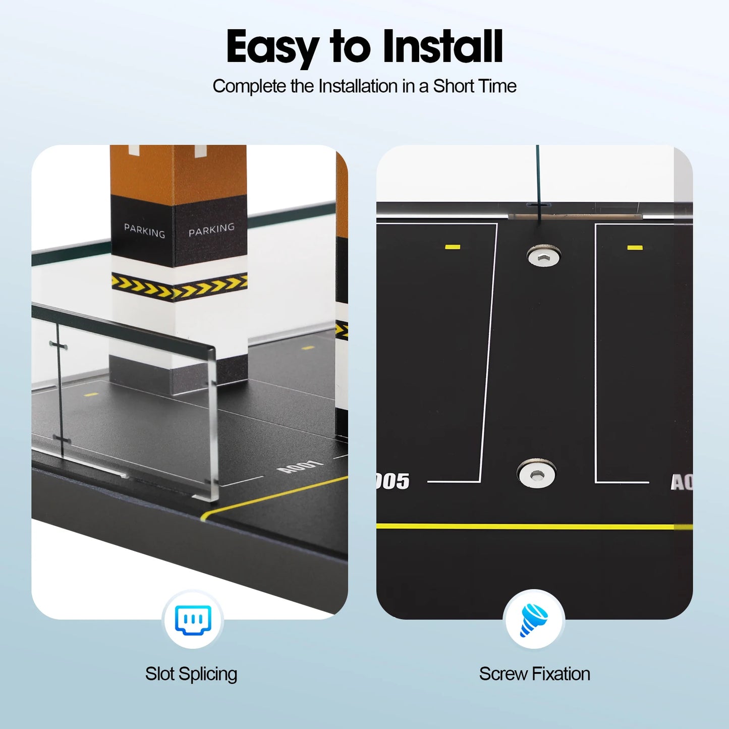 1/64 Parking Lot Toy Car Model Storage Rack Display Cabinet Kids Room Decor Xmas Gift Toys for Baby Boys Girls