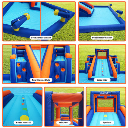 Hapcap Inflatable Water Slide Pool Bounce House for Kids,Large Slide and Splash Pool, Backyard Summer Outdoors