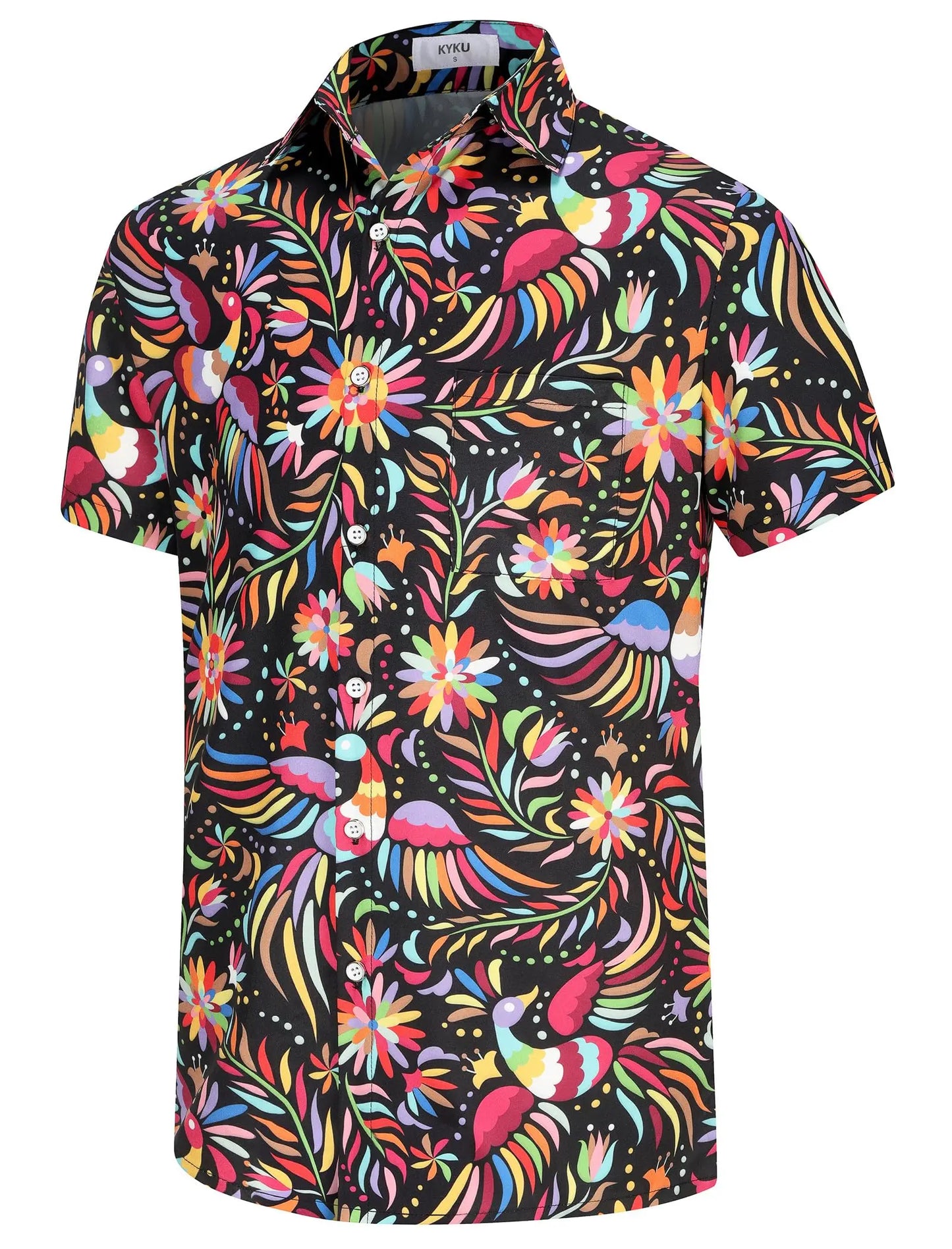 KYKU Mexico Shirt for Men Funny Beach Shirts Hawaiian Button Down Short Sleeve