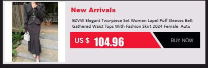 BZVW Women's 2 Pieces Sets Fashion Striped Suit Jacket V-neck Sleeveless Single Breasted Slit Dress Autumn 2025 New 5R5493