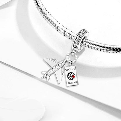 925 Sterling Silver Pink Luggage Rainbow Life Travel Charms Bead Diy Bracelet Bangle Making Gift Of High Quality Fine Jewelry