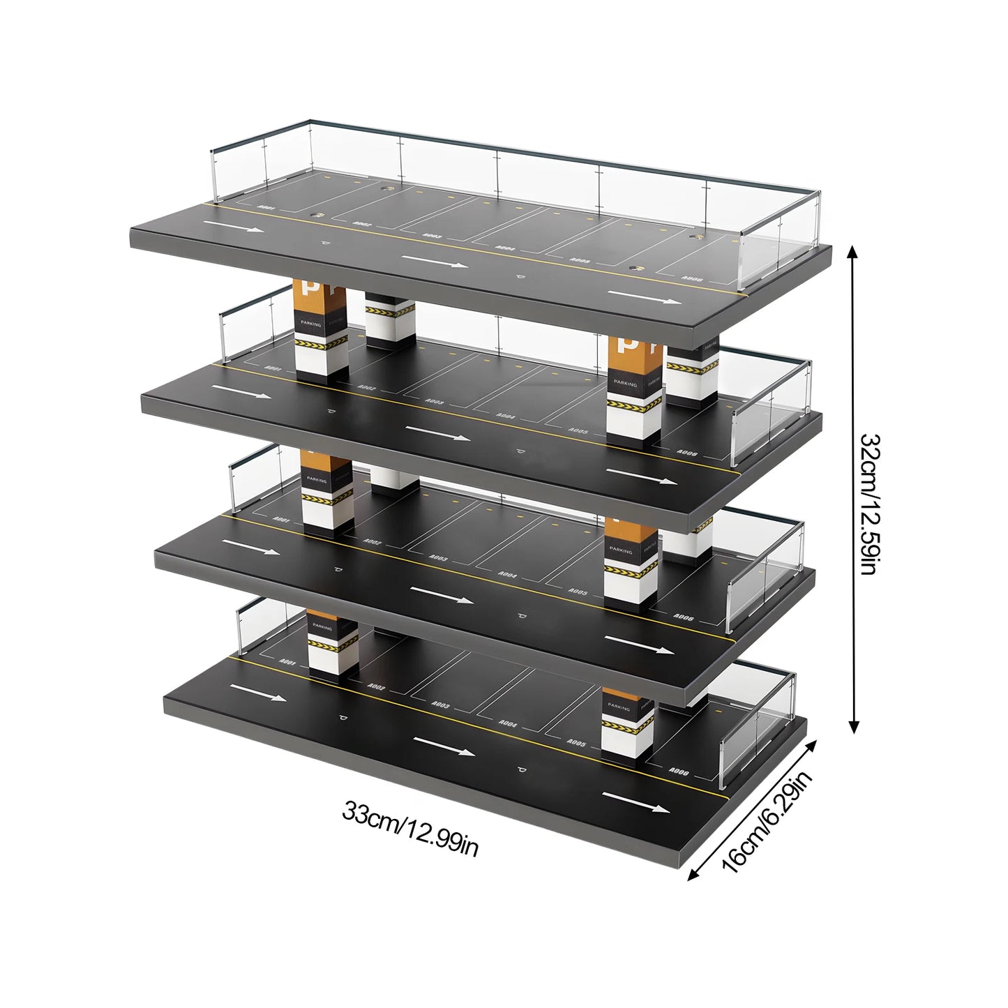 1/64 Parking Lot Toy Car Model Storage Rack Display Cabinet Kids Room Decor Xmas Gift Toys for Baby Boys Girls