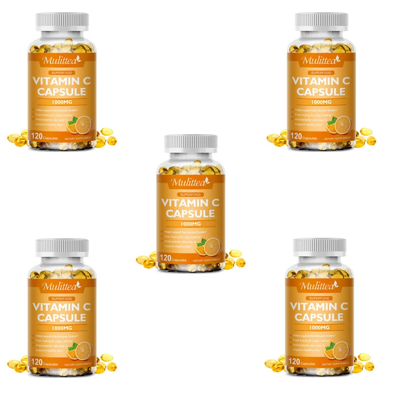 Mulittea Vitamin C 1000mg Rich In Antioxidant Helps Skin & nail and Hair Health Beauty Health Helper