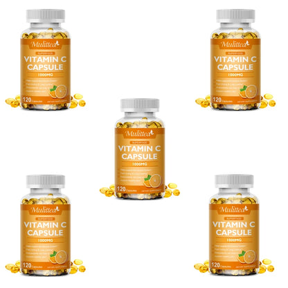 Mulittea Vitamin C 1000mg Rich In Antioxidant Helps Skin & nail and Hair Health Beauty Health Helper