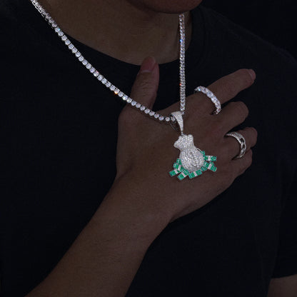 925 Sterling Silver Fashion Personality Hollow Star Pendant Necklaces D Color VVS Moissanite Bling Hip Hop Iced Out Jewelry Gift