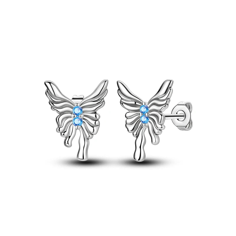 925 Sterling Silver Colorful Crystal Clover Hoop Earrings Stud Ear Wires For Women Wedding Engagement Girlfriend Birthday Gift