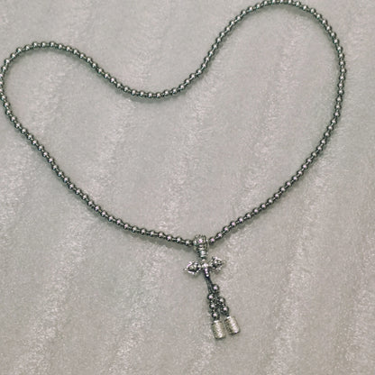 Titanium Steel Bracelet Necklace Chain Prayer Beads Self Defense Waist Faith Buddha Cross Pendant Mens Gadgets For Jewelry Gifts