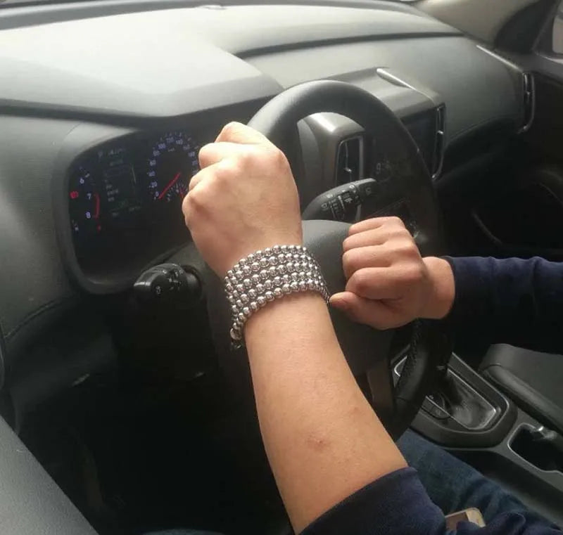 1M Chinese Style Steel Whip Bracelet Necklace Chain Prayer Beads Self Defense Waist Faith Buddha Men's EDC Gadgets Punk Jewelry